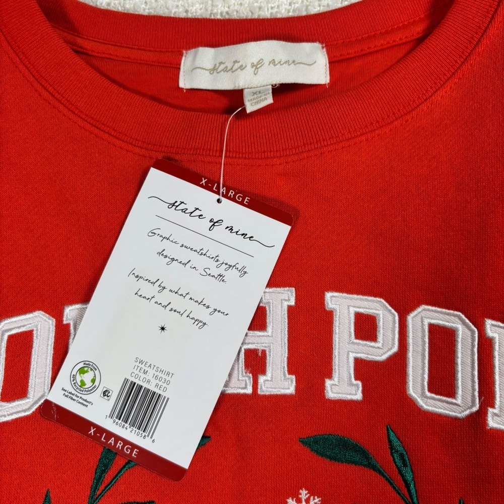 state of mine northpole university red sweater sweatshirt NWT santa holiday - Picture 4 of 7